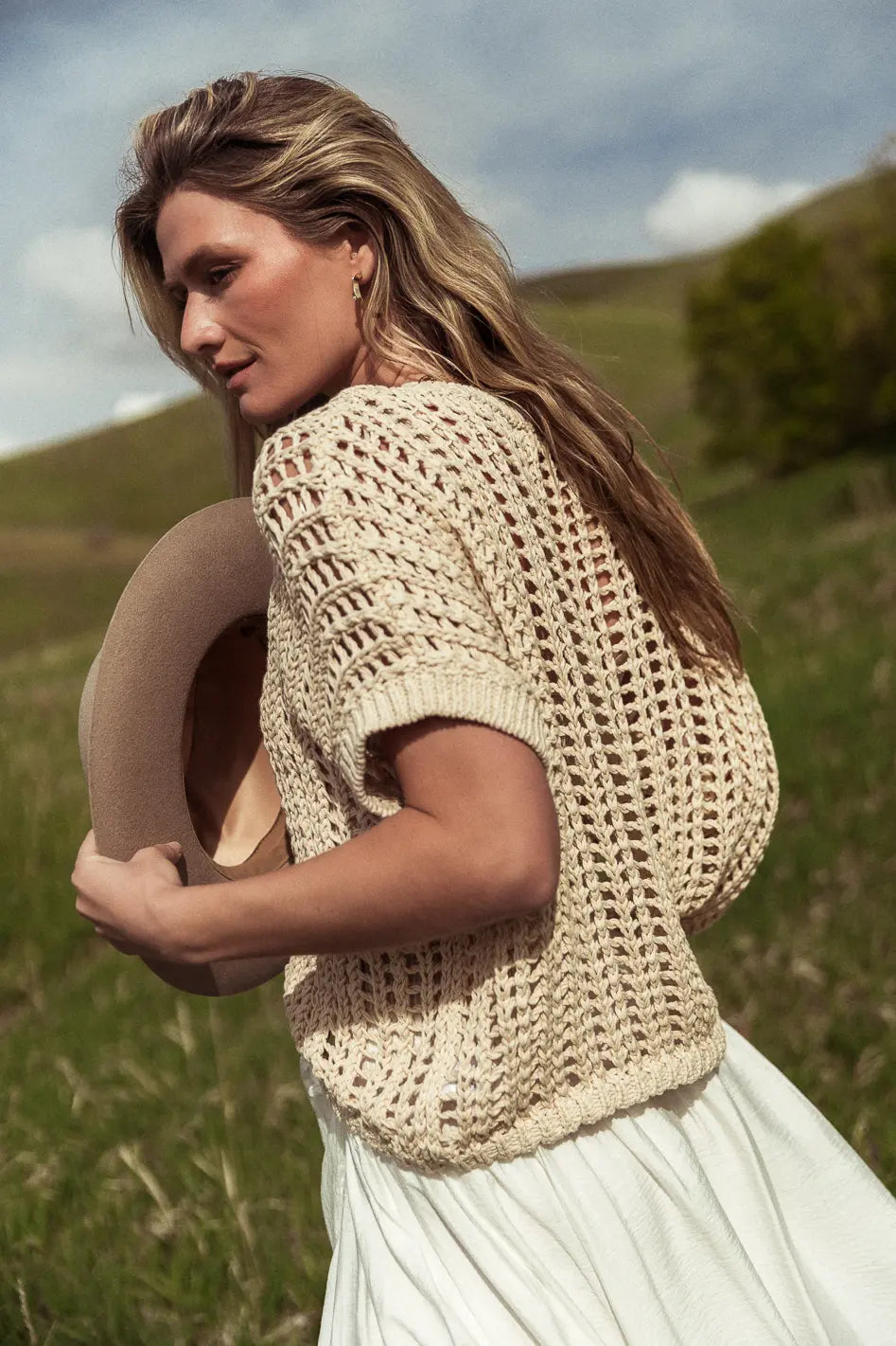 Toso Crocheted Top in Natural