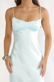 Paula Maxi Dress Mint Satin Slip Dress