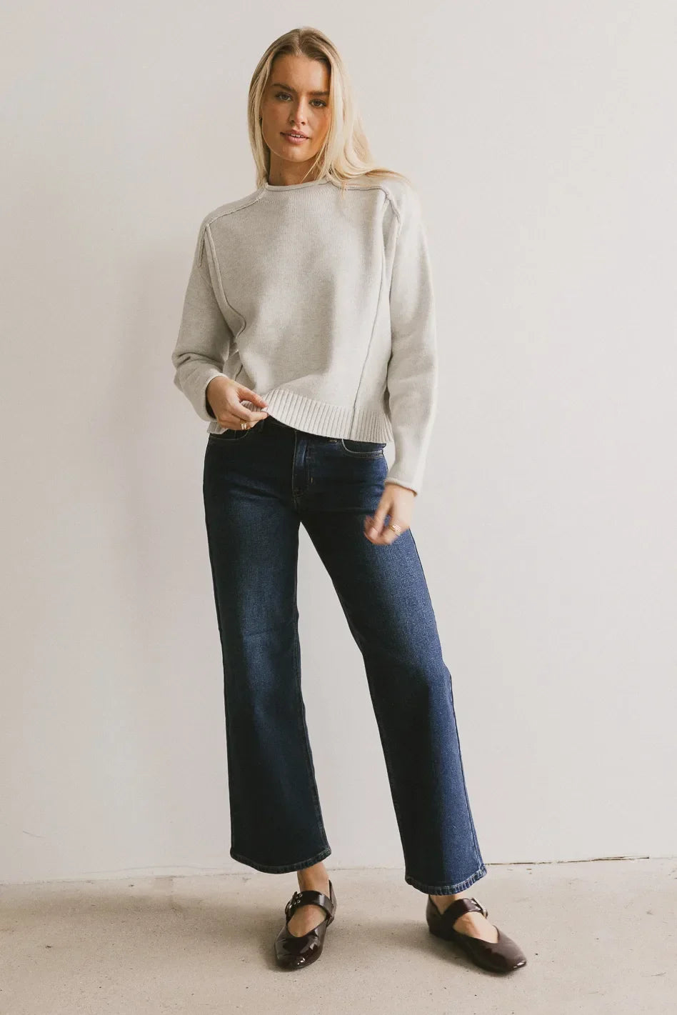 Leander Knit Sweater in Grey FINAL SALE