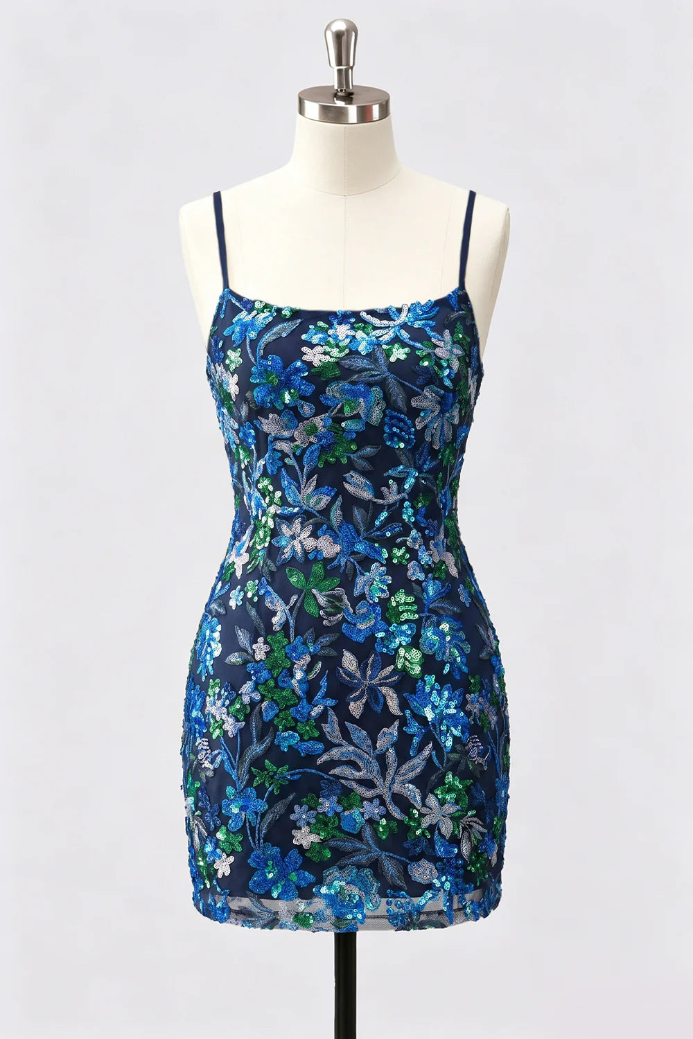 Lilac Bodycon Floral Sequin Appliqued Short Homecoming Dress