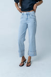 Kenyen Cuffed Wide Leg Jeans