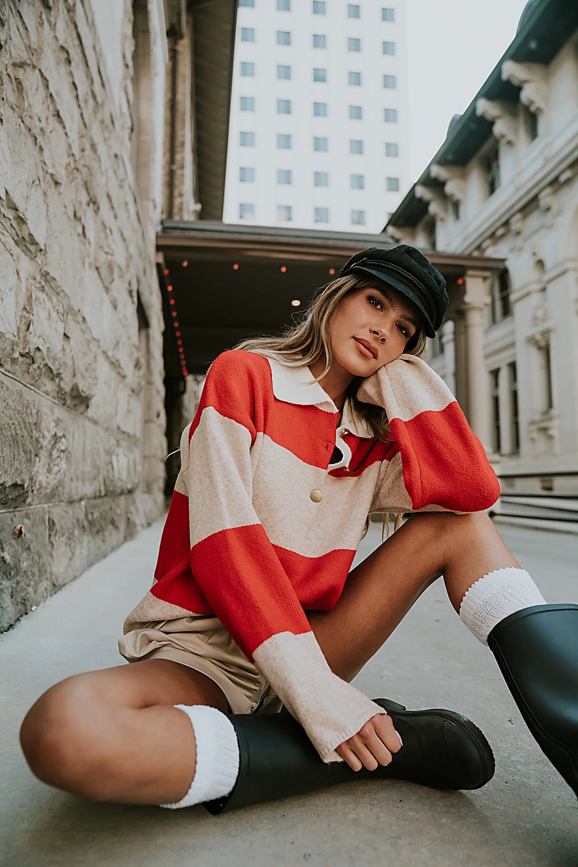 Kenzie Striped Sweater in Red FINAL SALE