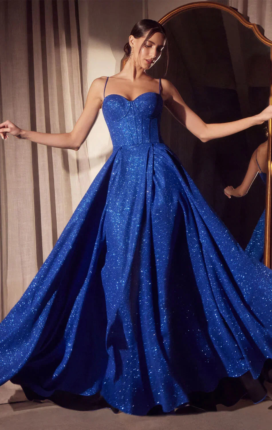 Krista Gown Glitter Dusted A line Bustier Dress
