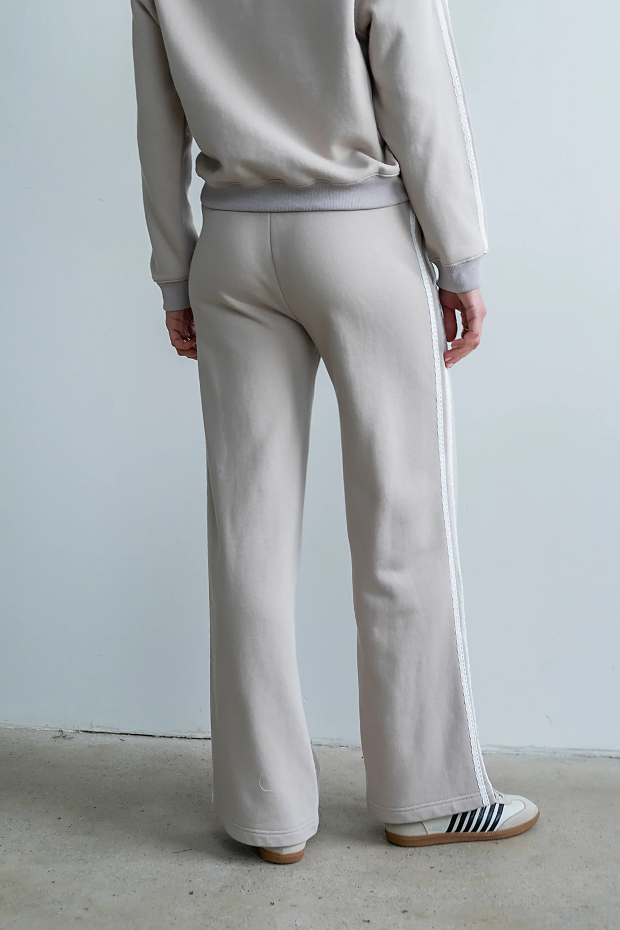 Mickey Wide Leg Jogger in Taupe