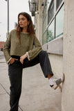 Robin Knit Sweater in Olive FINAL SALE