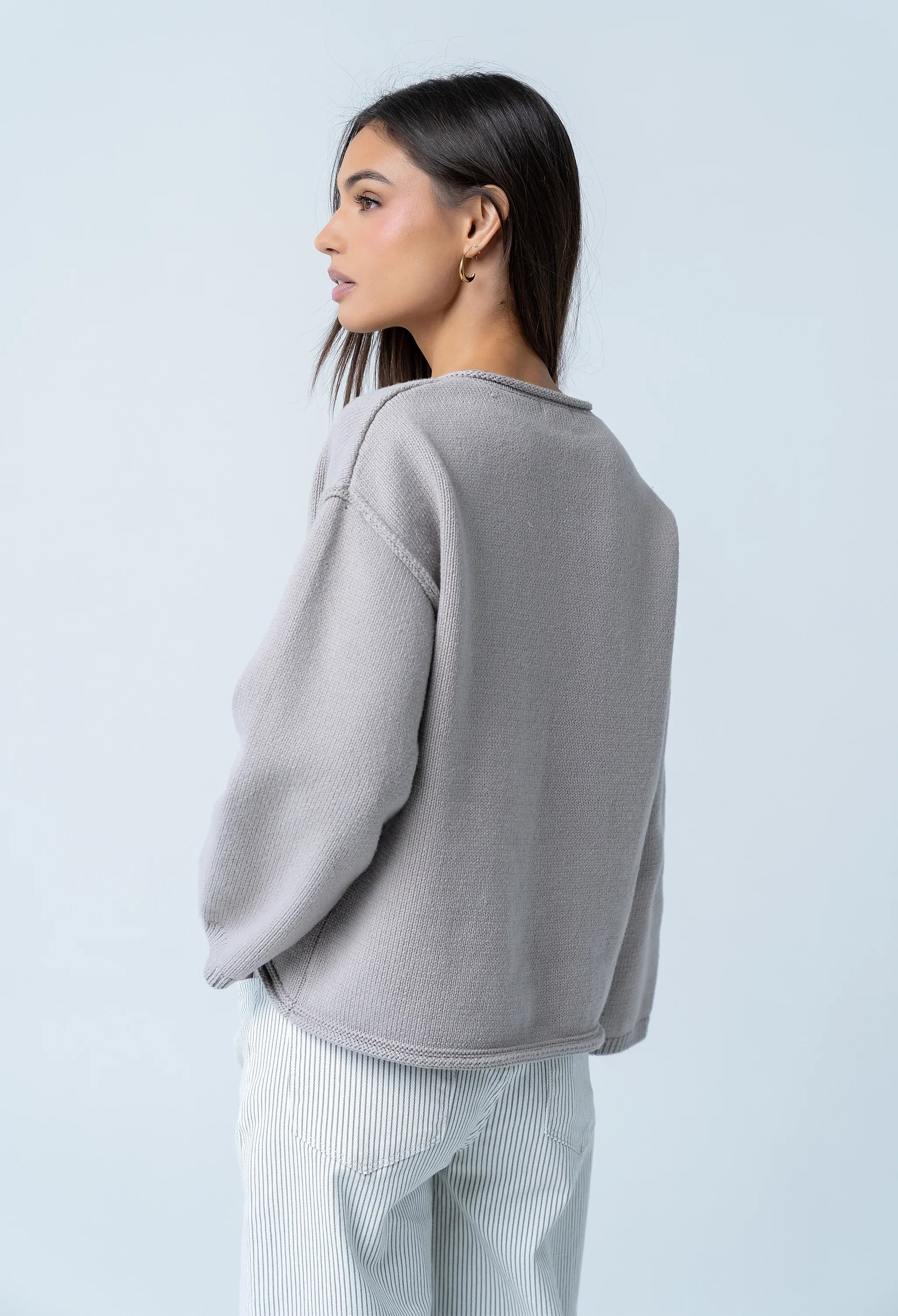 Carlie Knit Cardigan in Taupe