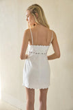 Paulina Scallop Linen Mini Dress