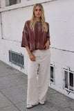 Raegan Cable Knit Sweater in Burgundy FINAL SALE