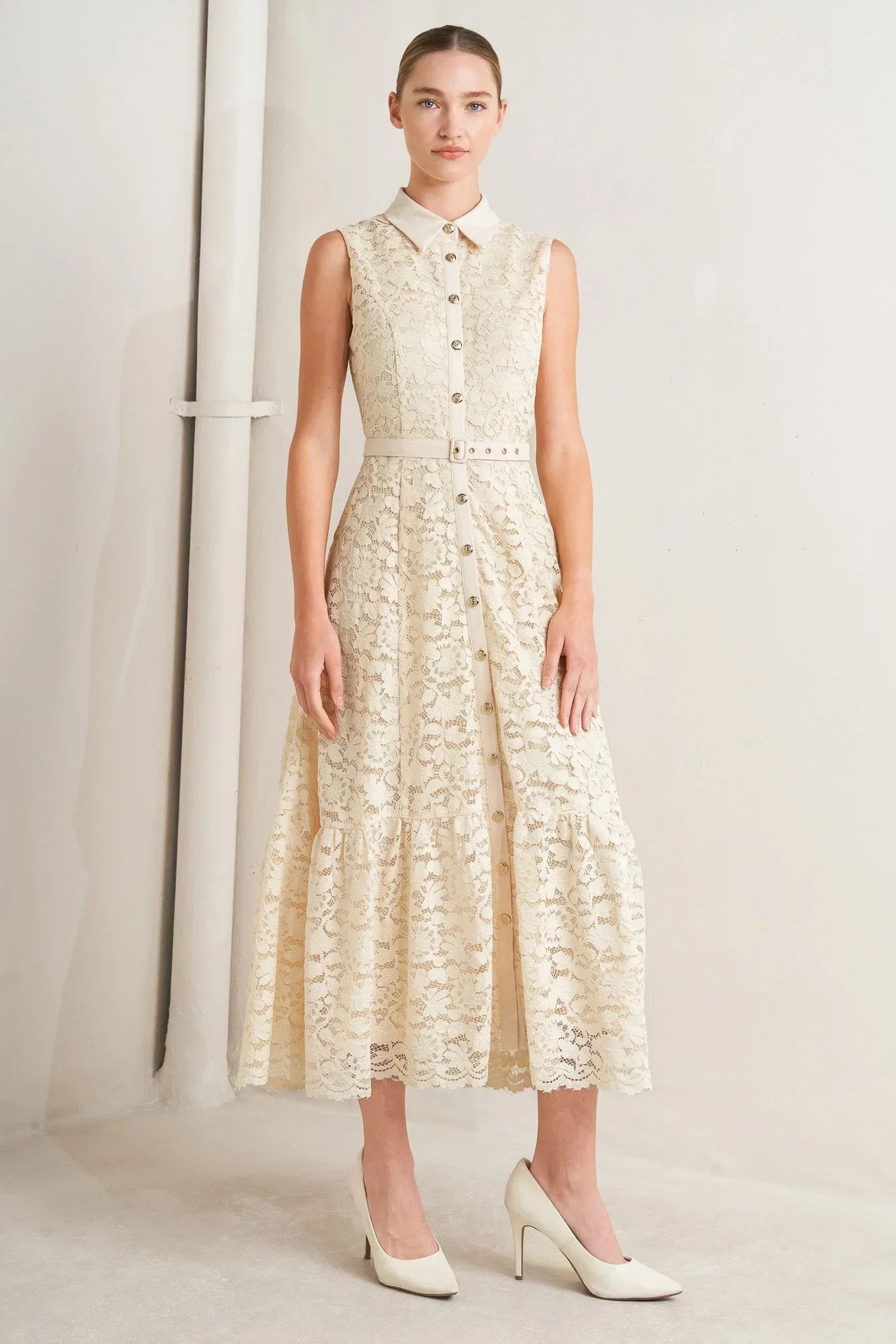 PURELY ROMANTIC LACE MIDI DRESS FINAL SALE