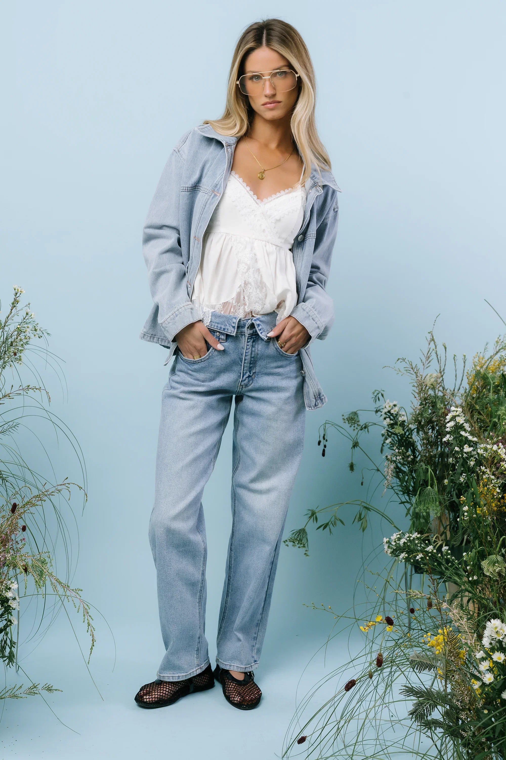 Karina Folded Straight Leg Jeans