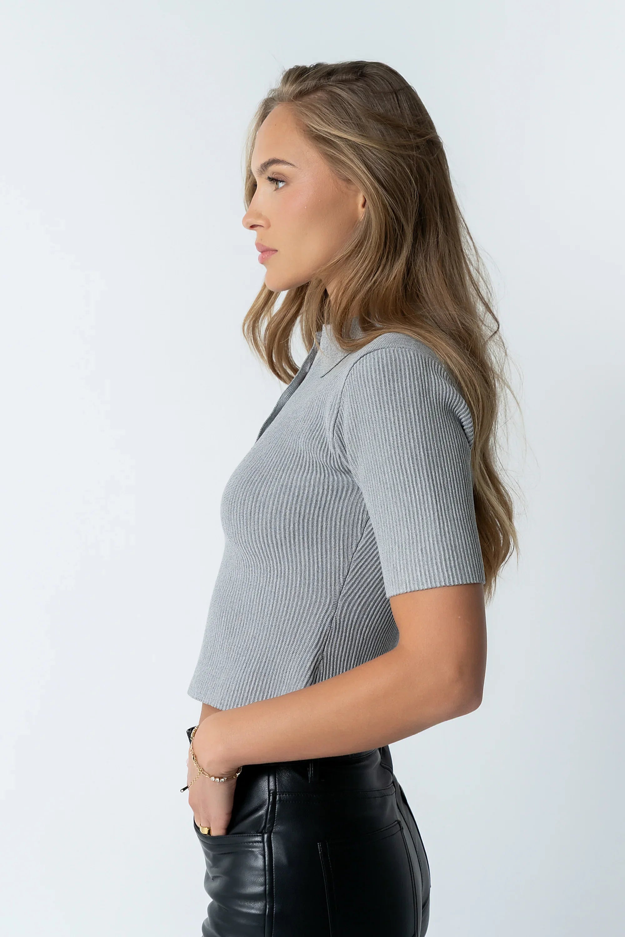 Cami Ribbed Sweater in Grey