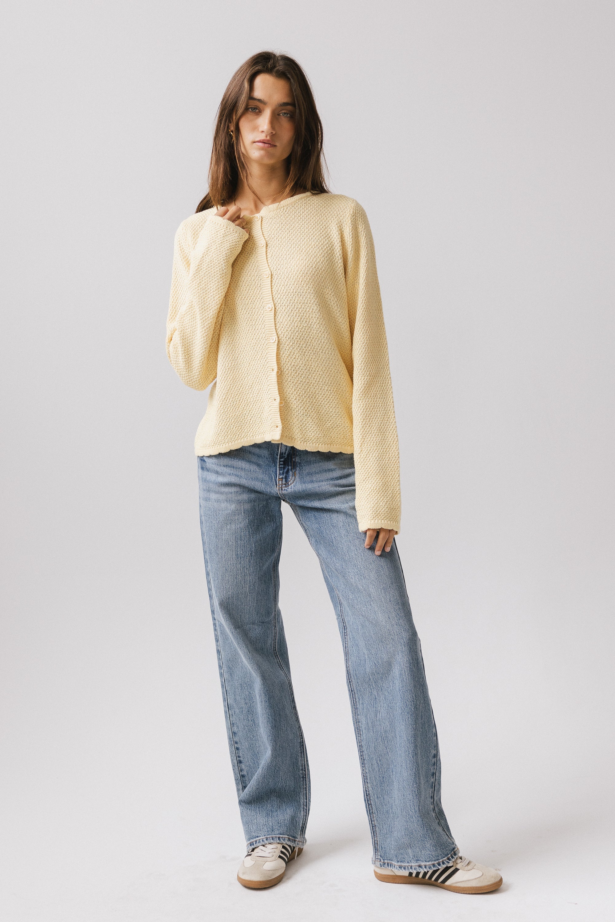 Azuline Knit Cardigan in Yellow FINAL SALE