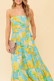 A PERFECT DAY MIDI DRESS BLUE YELLOW