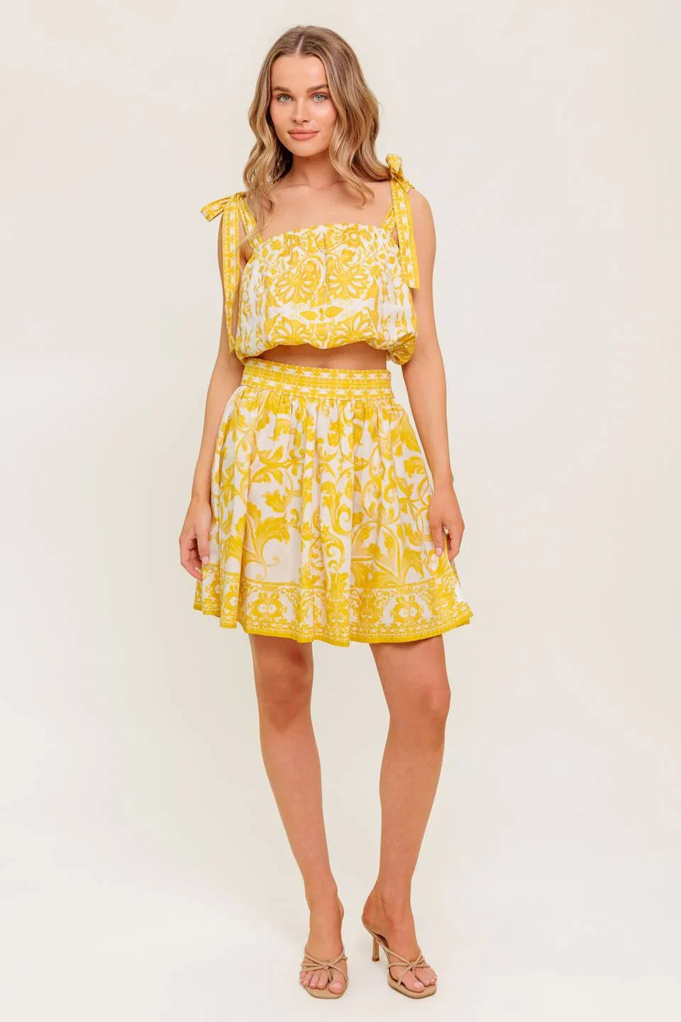 SUNLIT DREAMS TOP SKIRT SET YELLOW
