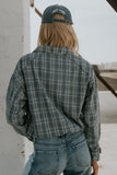 Regina Denim Jacket in Plaid Denim