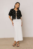 Kara Embroidered Blouse in Black FINAL SALE