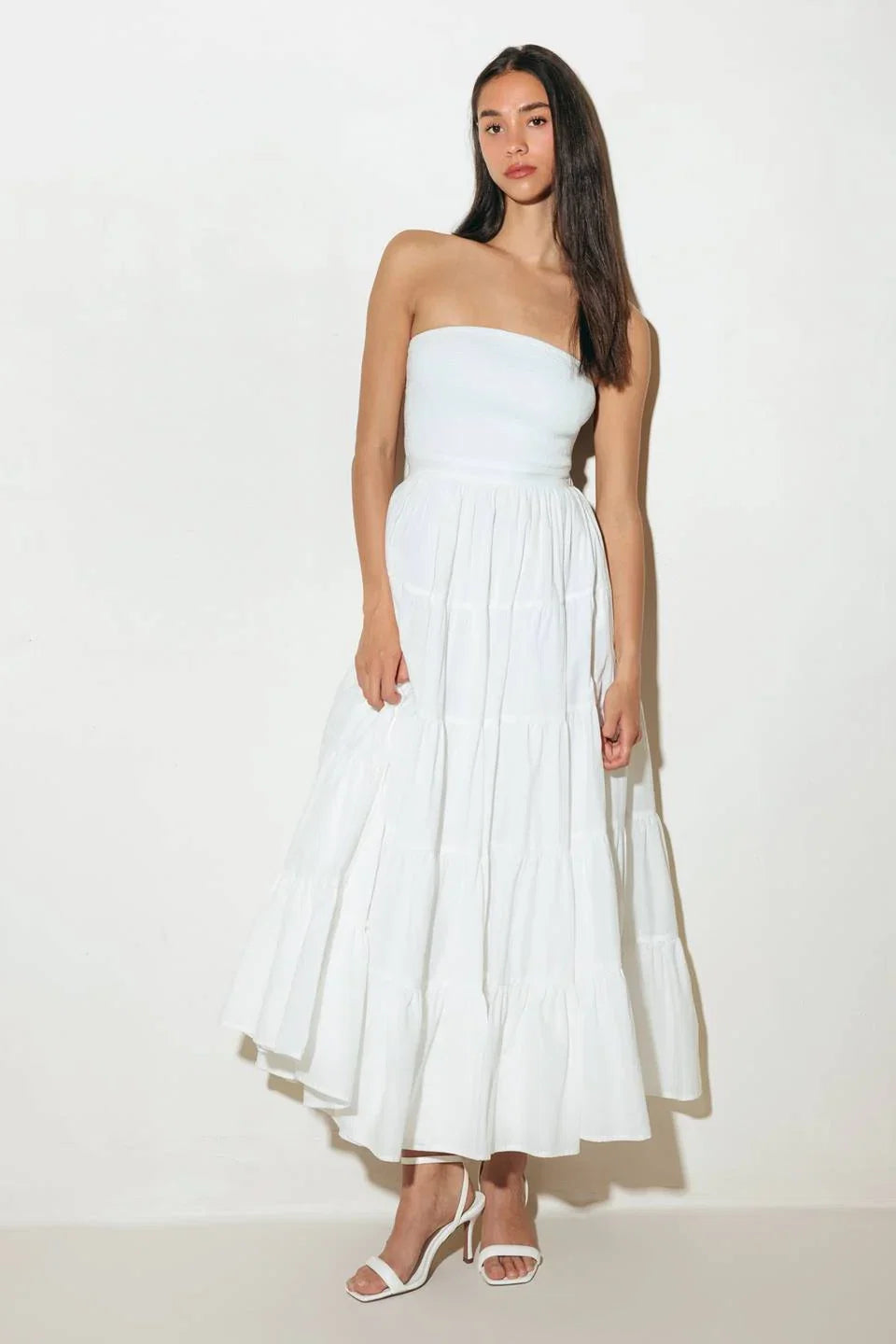 BREEZE OPEN BACK MIDI DRESS WHITE