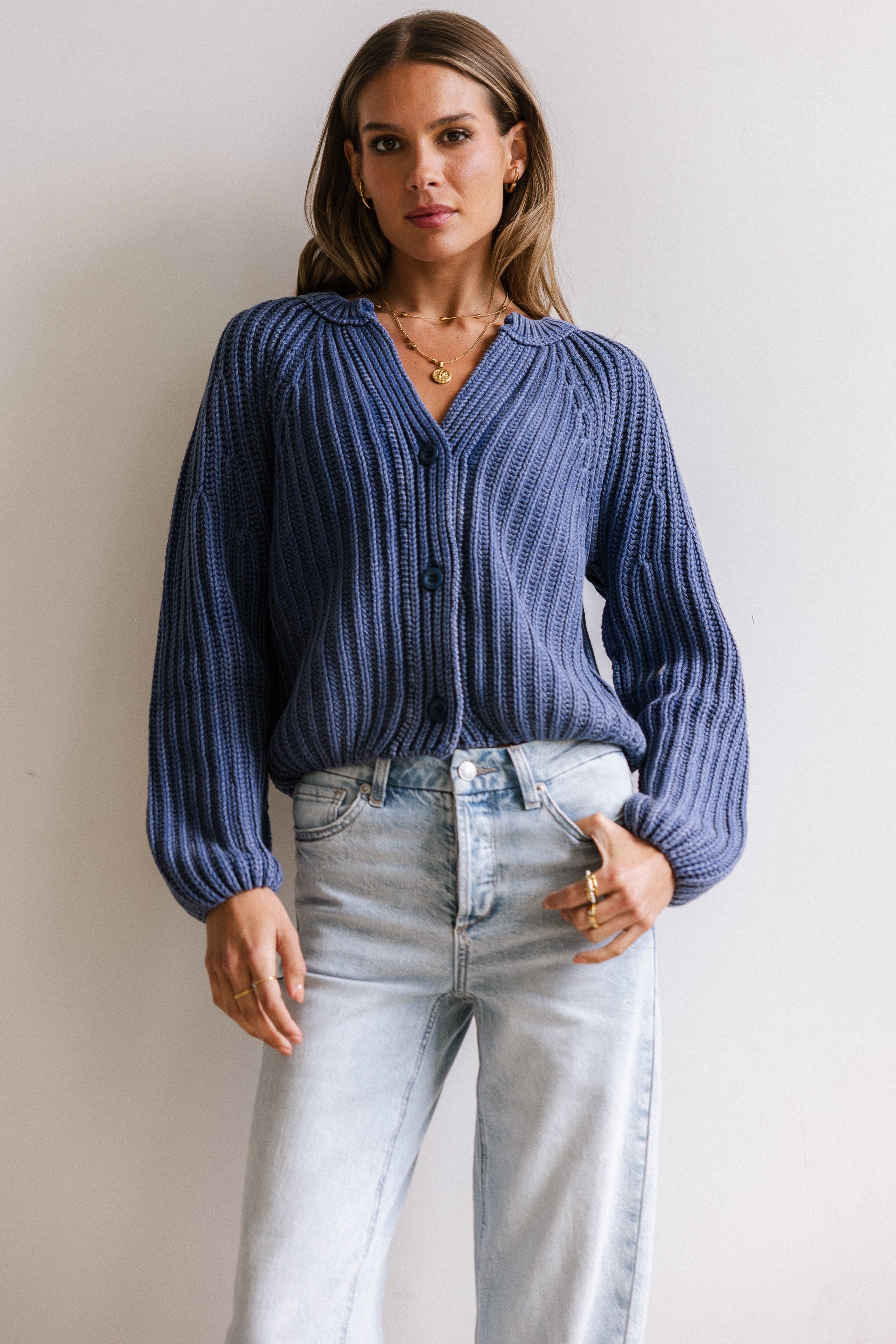 Katie Knit Cardigan in Navy FINAL SALE