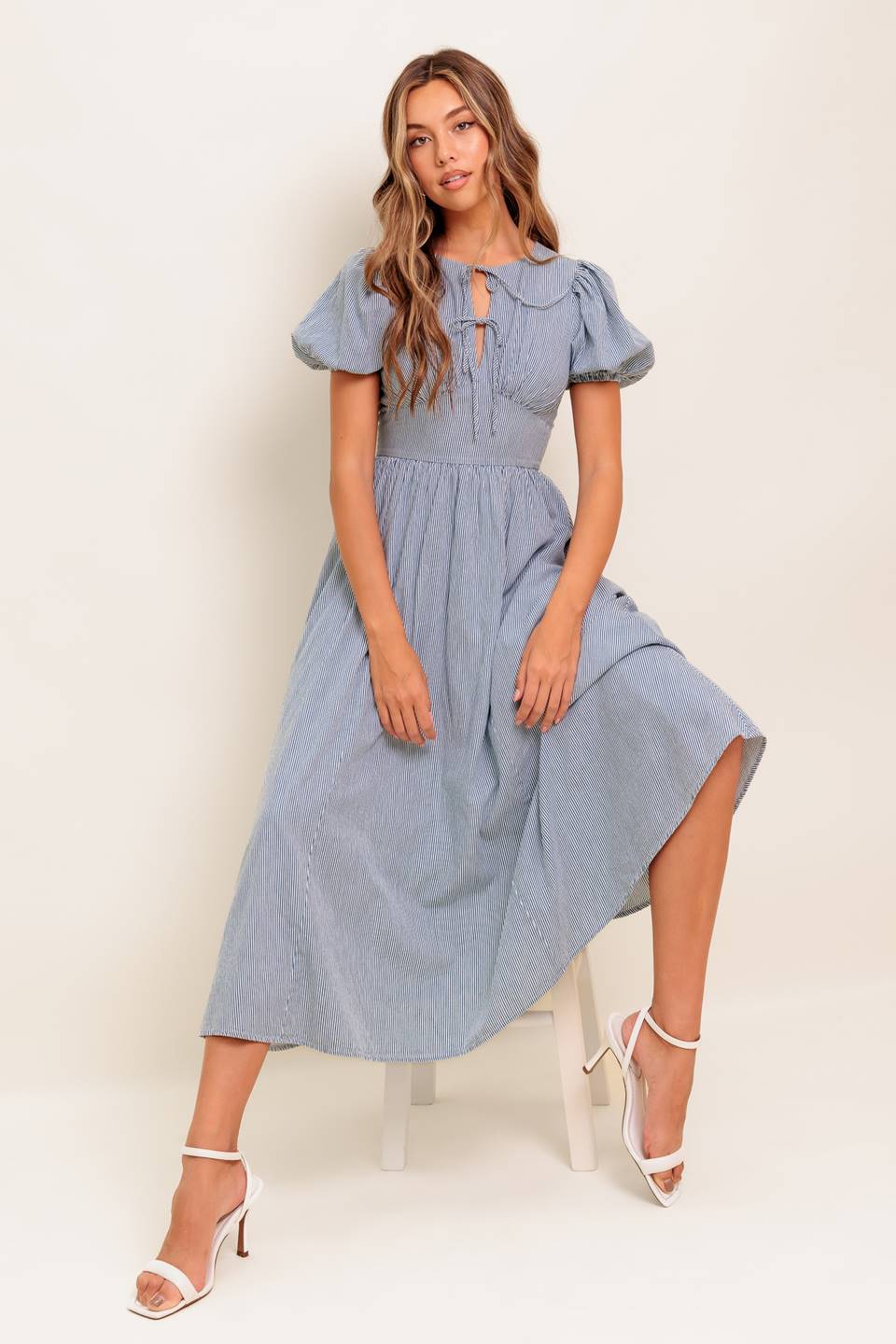 CHERIE MIDI DRESS BLUE
