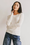 Gemma Sheer Ribbed Top in White FINAL SALE
