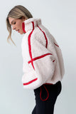Lenny Sherpa Half Zip in Pink