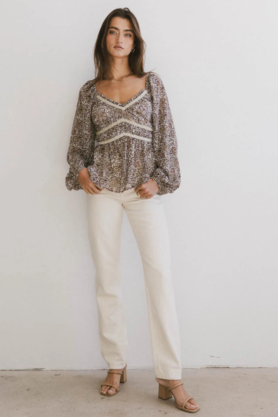 Billy Floral Chiffon Peplum Top FINAL SALE