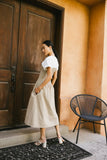 Florence Smocked Midi Dress in Taupe FINAL SALE