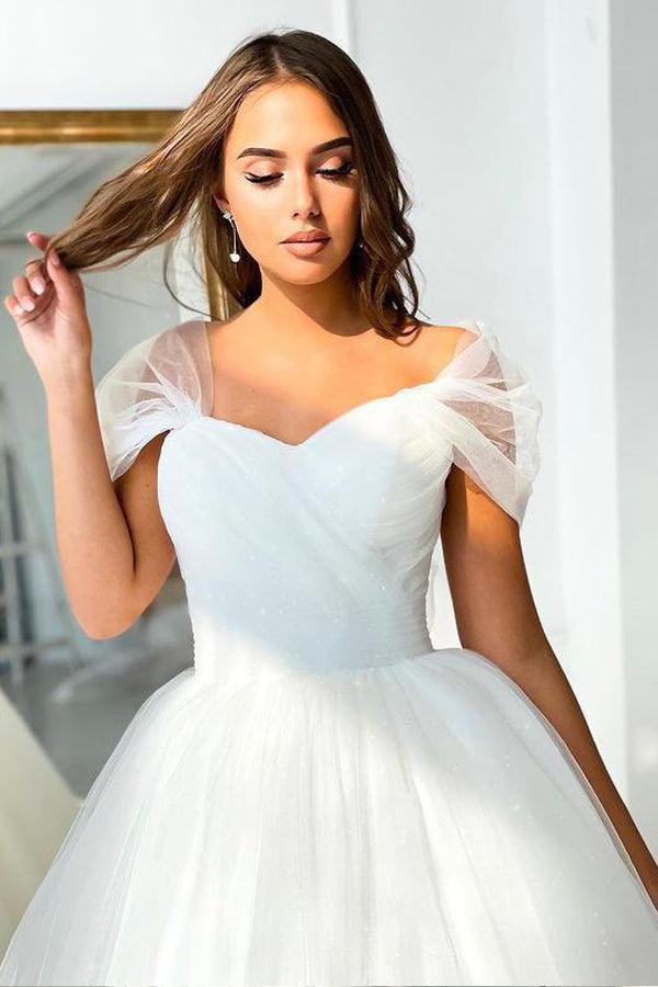 Ball Gown Off the shoulder Wedding Dress Tulle Bridal Dress