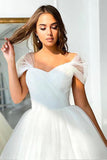 Ball Gown Off the shoulder Wedding Dress Tulle Bridal Dress
