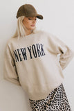 New York Crew Neck Sweater in Cream FINAL SALE
