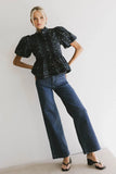 Stassi Printed Blouse in Navy FINAL SALE
