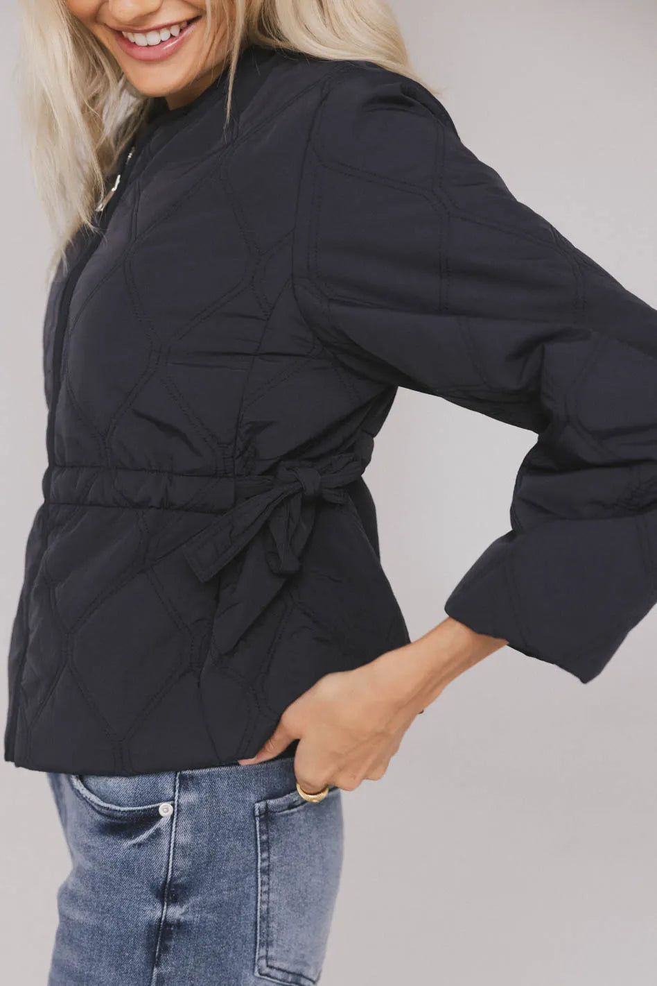Zola Quilted Jacket in Navy FINAL SALE