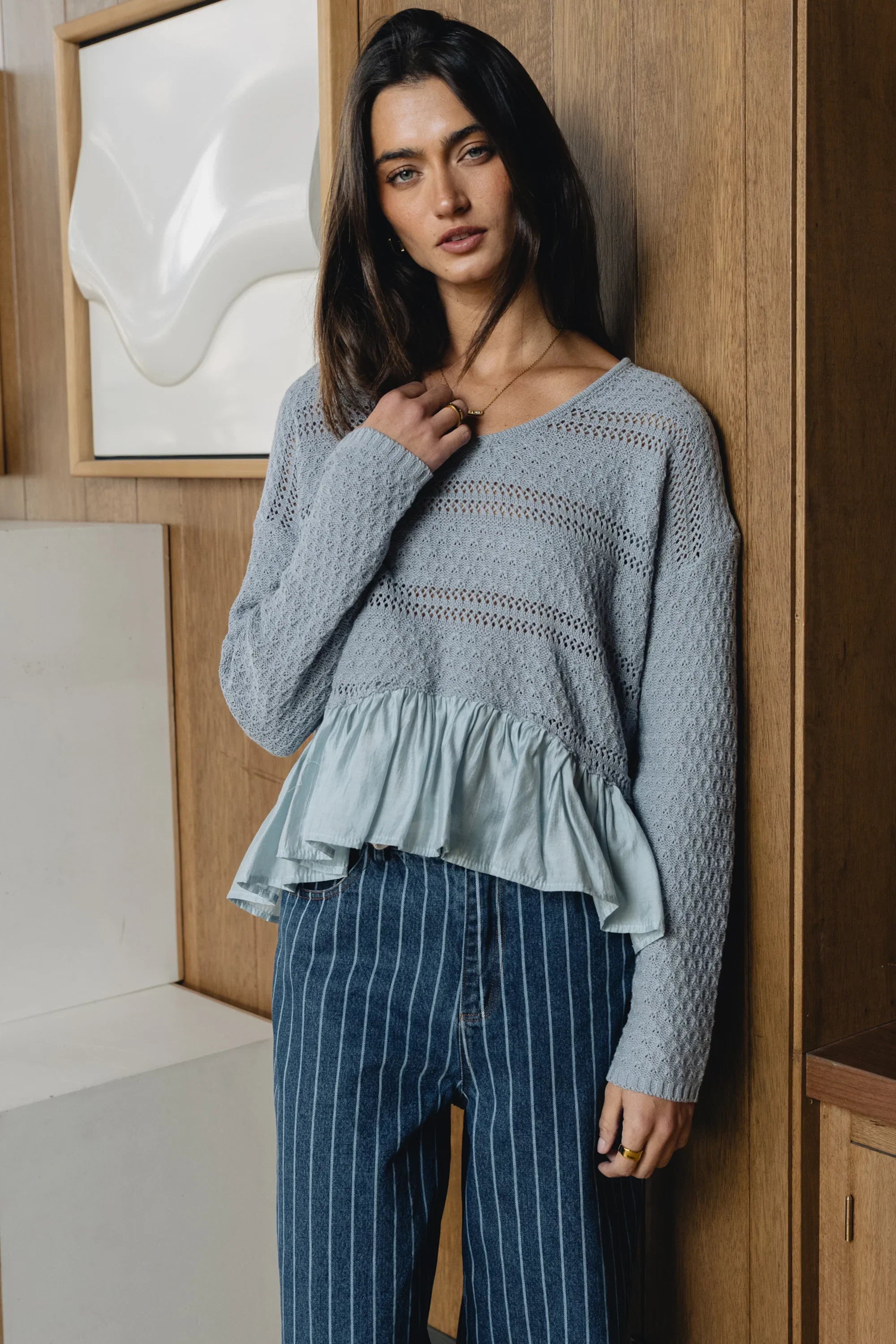 Susan Oversized Sweater in Slate Blue