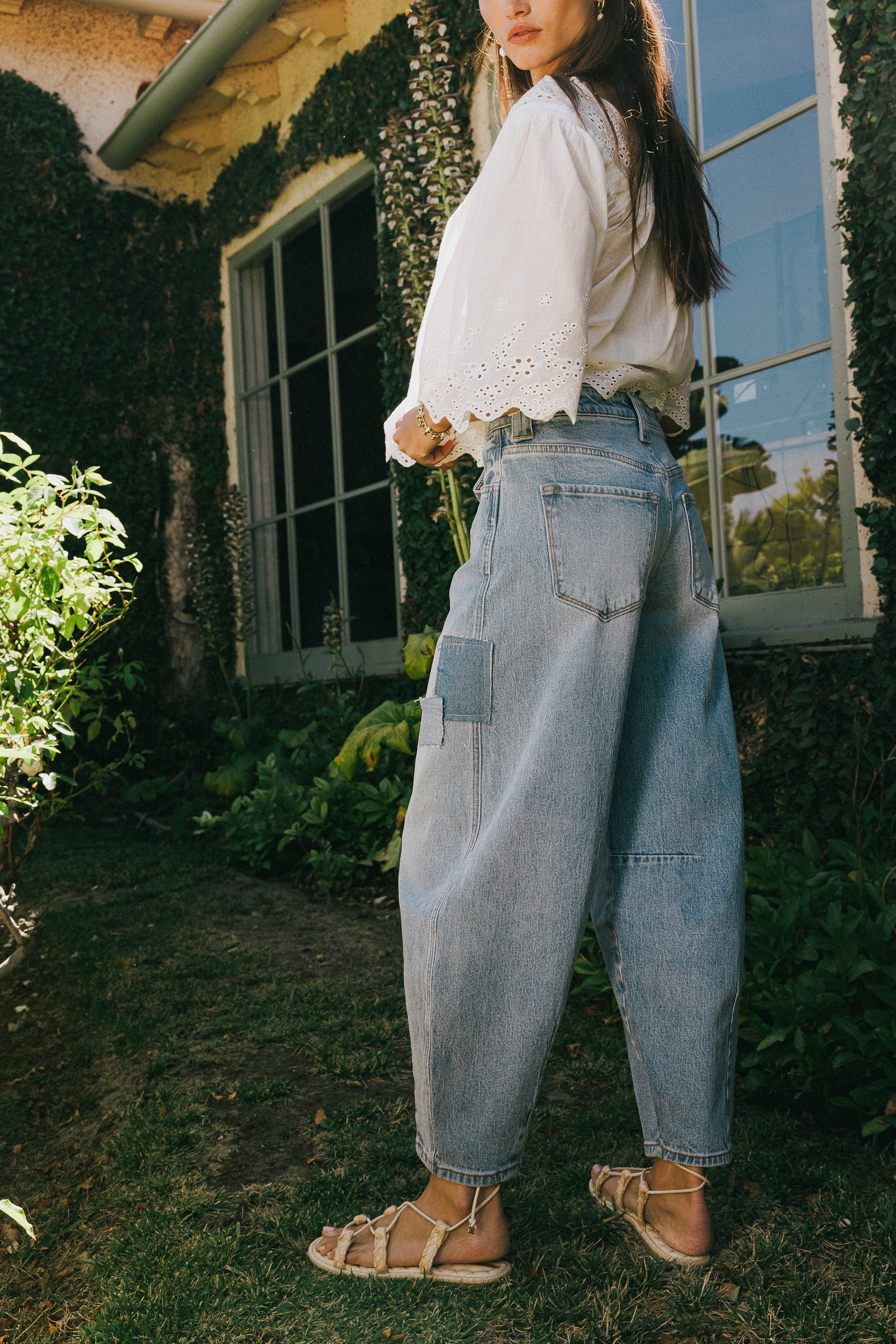 Jane Patchwork Barrel Jeans FINAL SALE