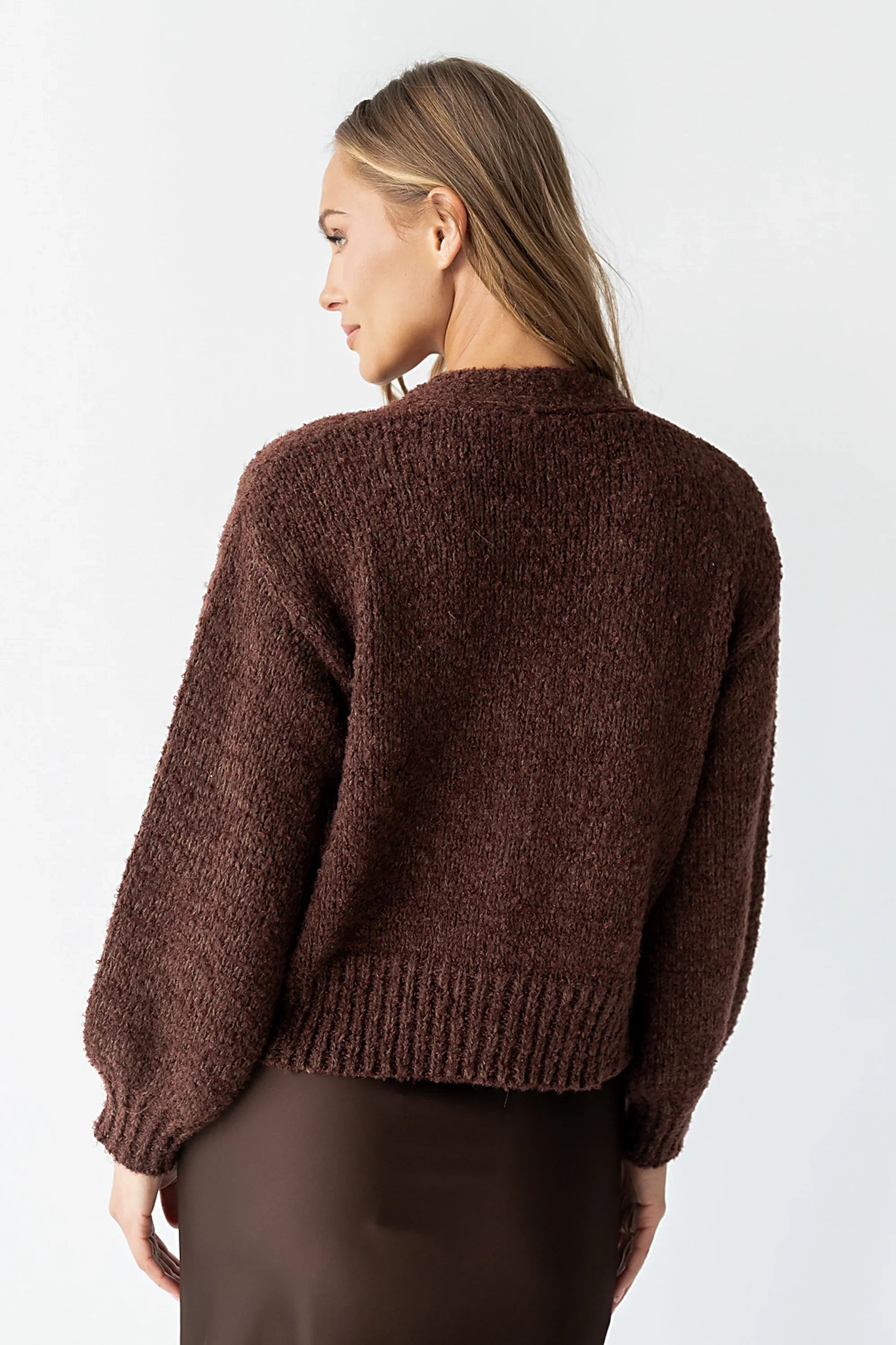 Markie Knit Cardigan in Brown