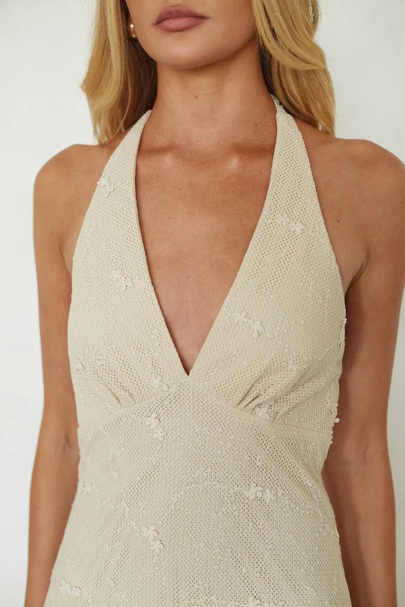 Savvy Halter Knit Maxi Dress