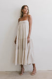 Demi Striped Midi Dress in Natural FINAL SALE