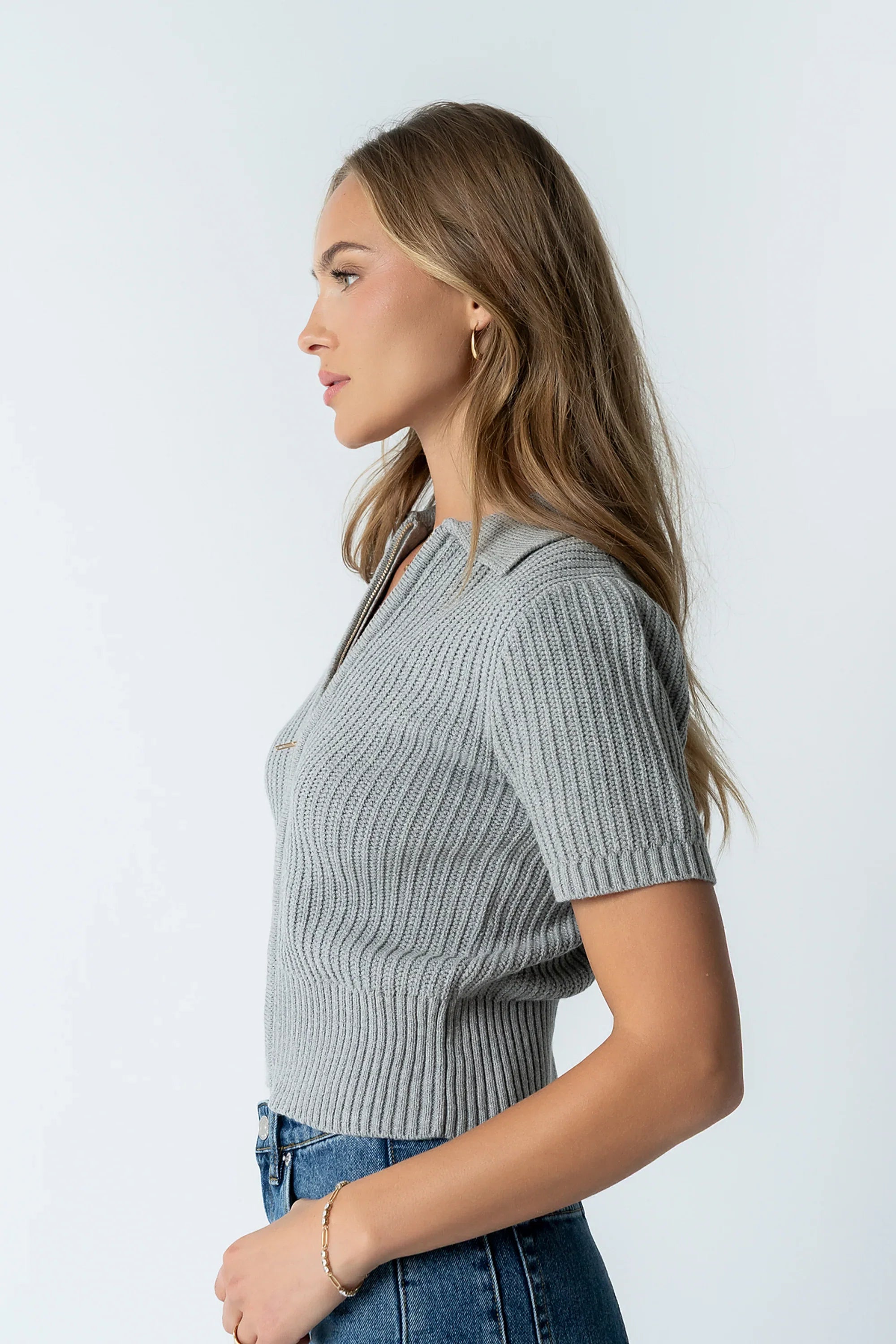 Mandi Knit Sweater in Grey