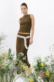 Opal Textured Skirt in Brown