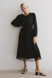 Andee Embroidered Midi Dress in Black FINAL SALE