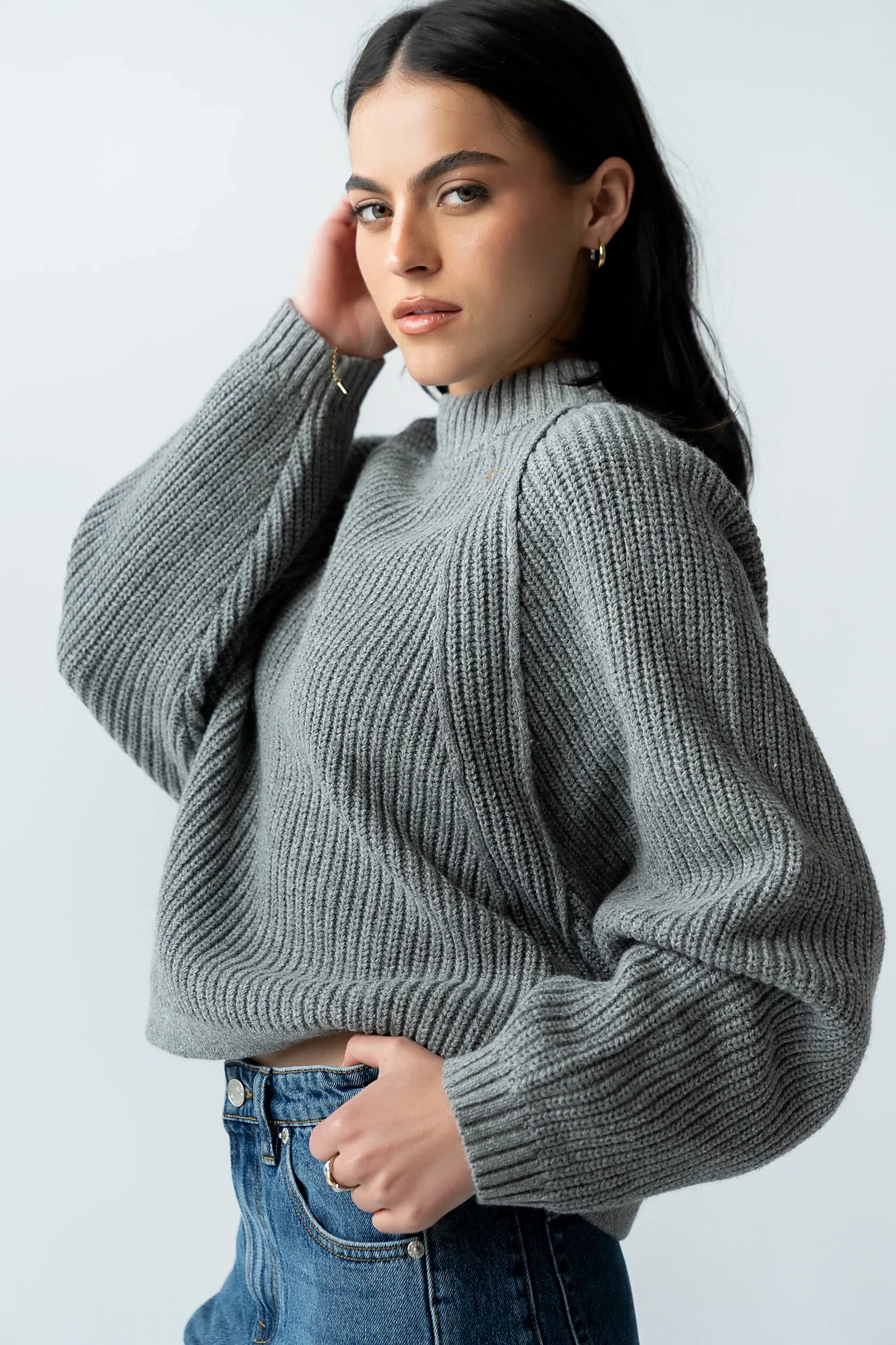Shayla Knit Sweater in Grey FINAL SALE