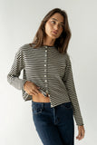 Julianne Striped Cardigan in Black