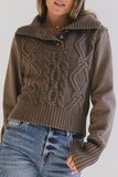 Irene Cable Knit Sweater in Olive FINAL SALE