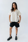 London Striped Button Up in Cream