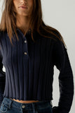 Brandi Collared Sweater in Navy