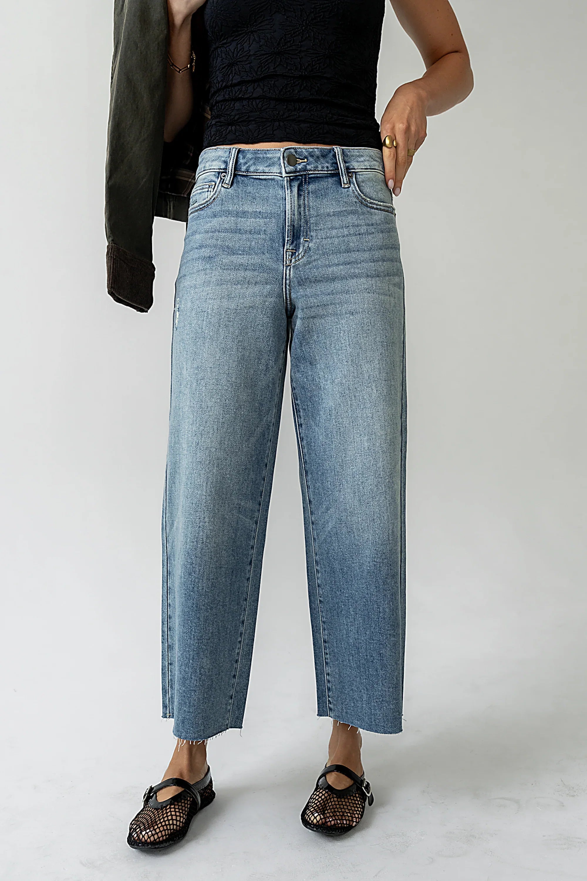 Colette Wide Leg Jeans in Vintage Medium Wash