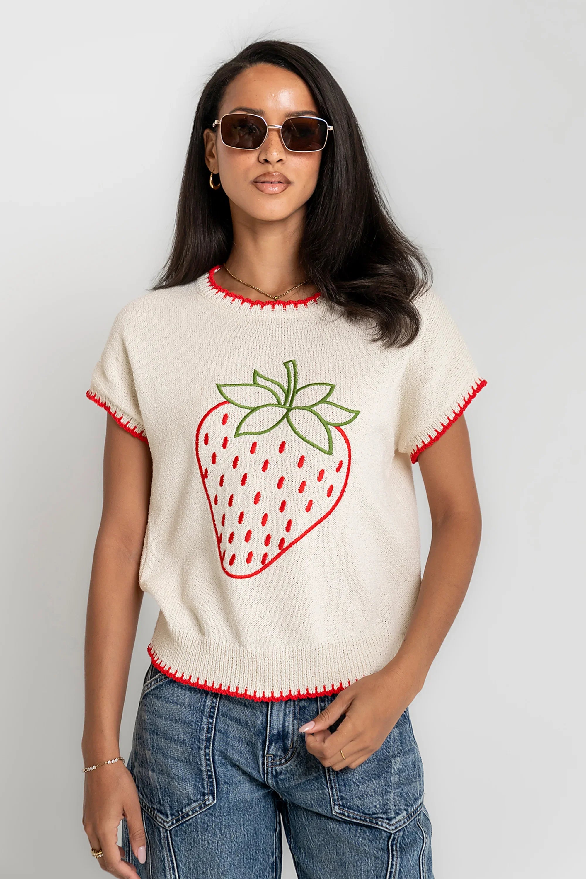 Chloe Embroidered Sweater Tee