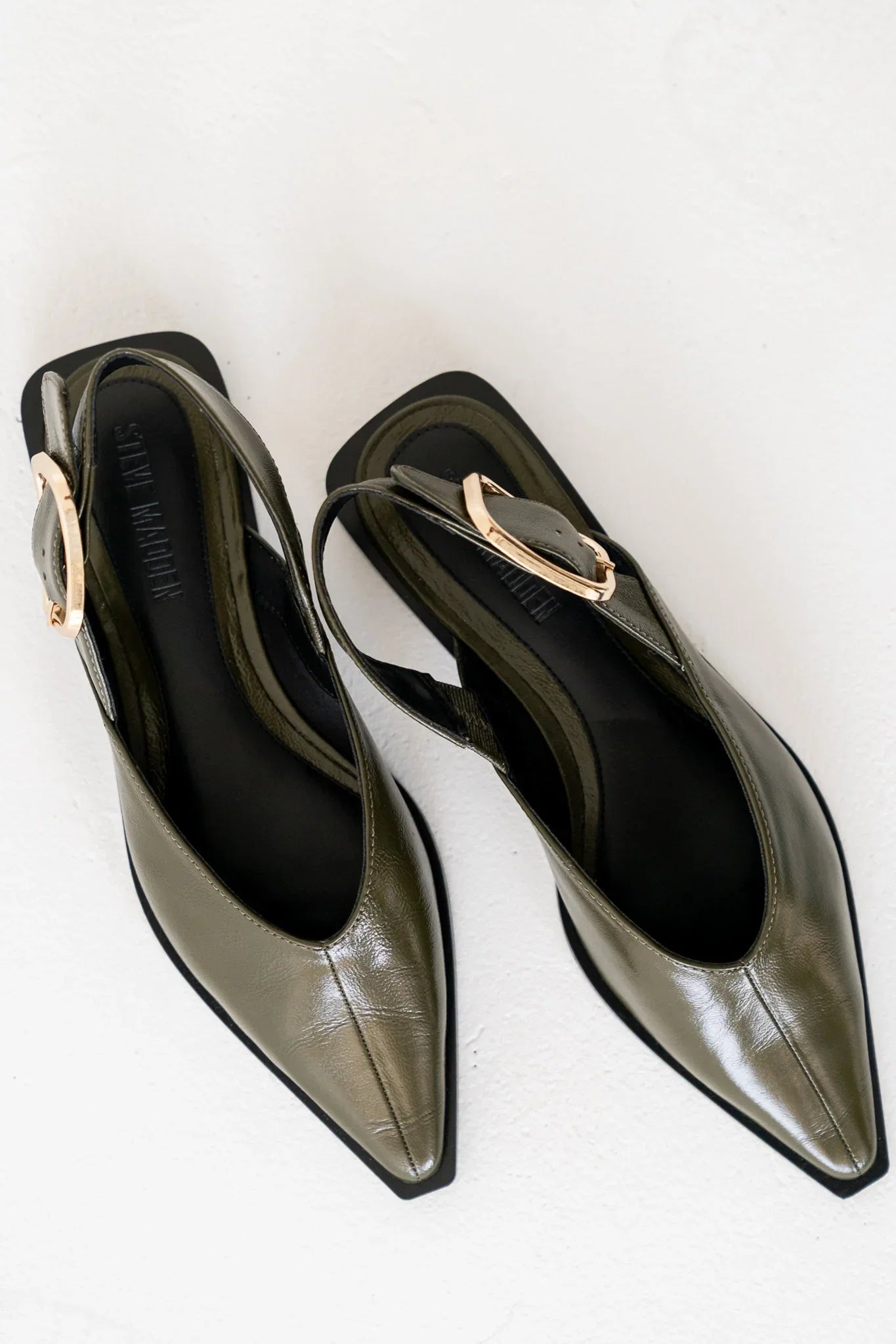 Steve Madden Shay Slingback Flats in Olive FINAL SALE