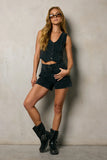 Pryia Denim Shorts in Black FINAL SALE