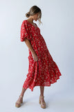 Amy Floral Maxi Dress in Red FINAL SALE